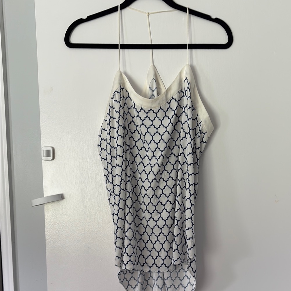 Express Ivory and Navy Patterned Camisole